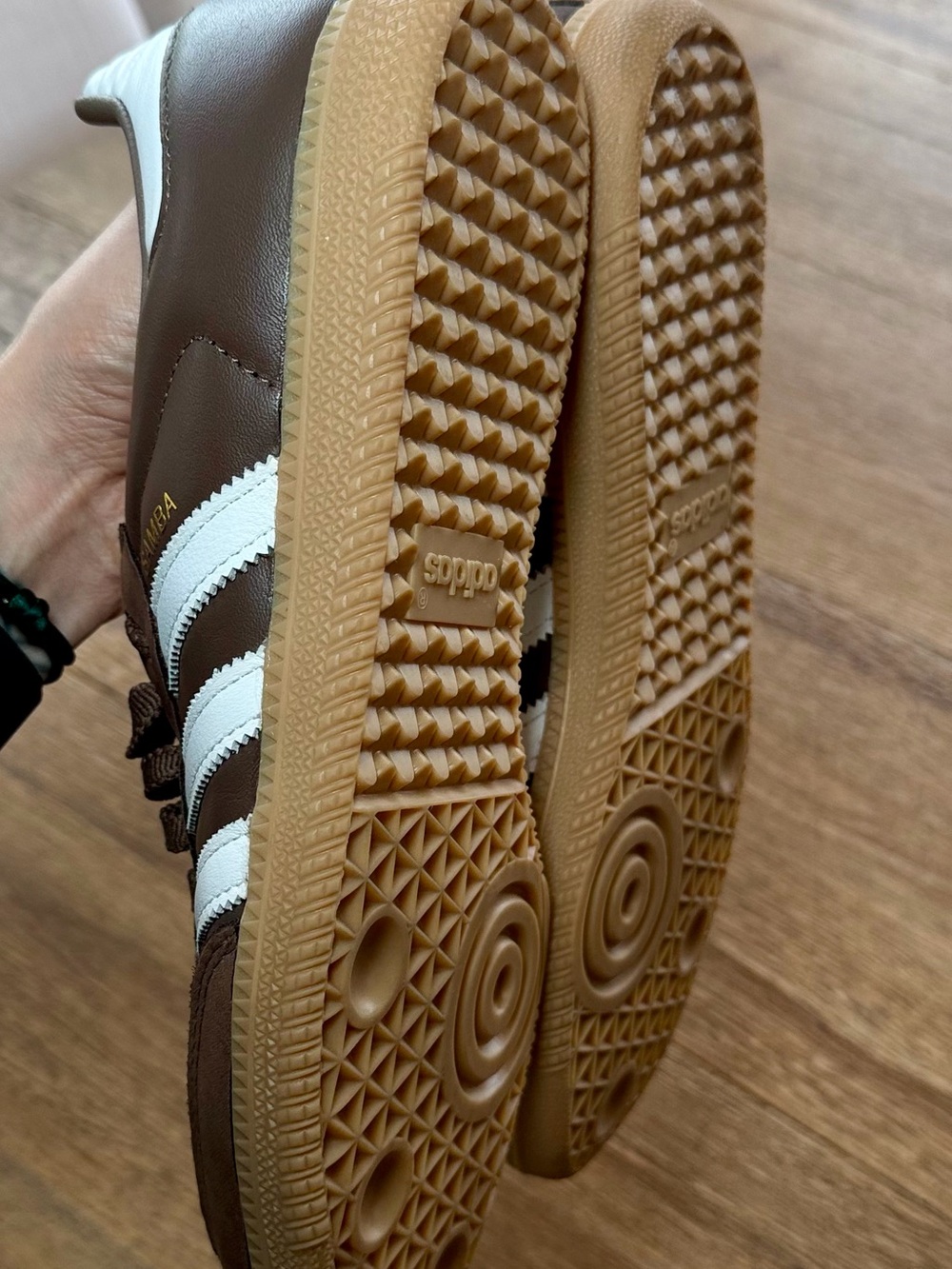 adidas Samba Brown Leather Sneaker with White Stripes and Gum Sole - Picture 7 of 7